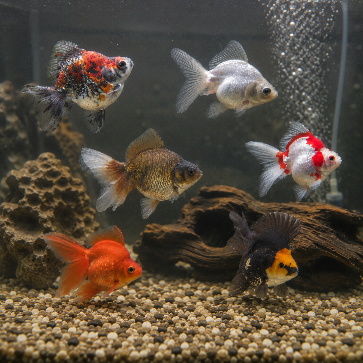 Assorted Ryukin Goldfish Carassius Auratus