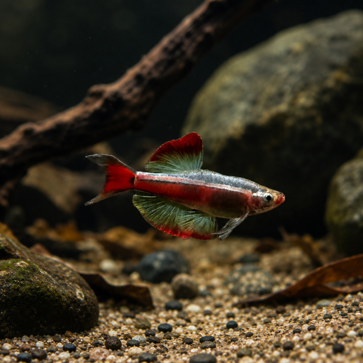 Long Fin White Cloud Mountain Minnow Tanichthys Albonubes 3cm