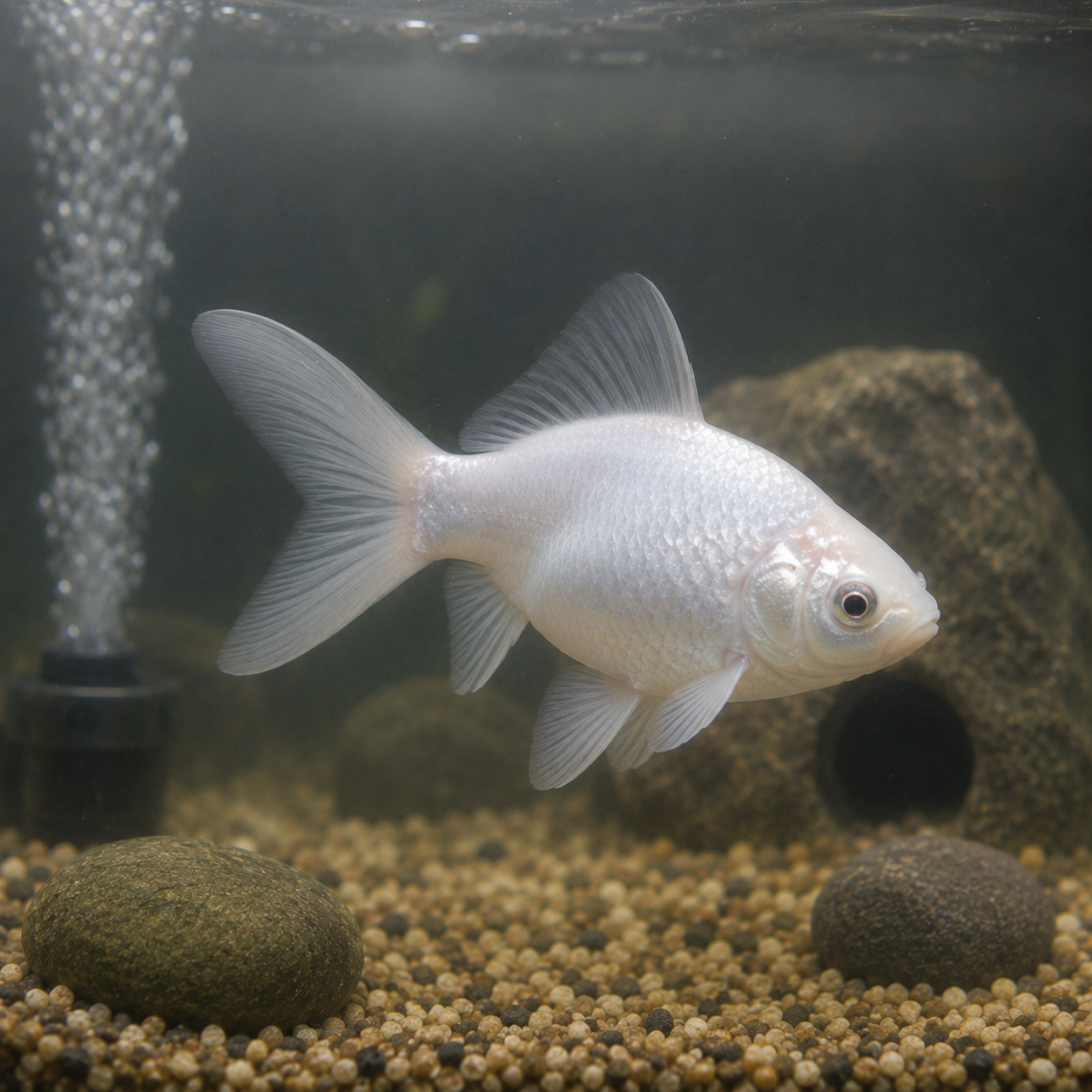 Goldfish White Carassius Auratus