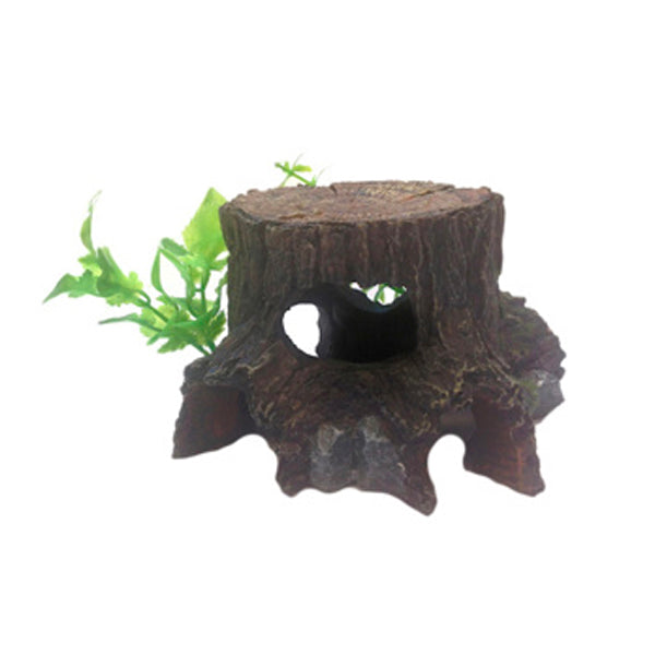 Betta Medium Tree Stump and Plants Aquarium Ornament