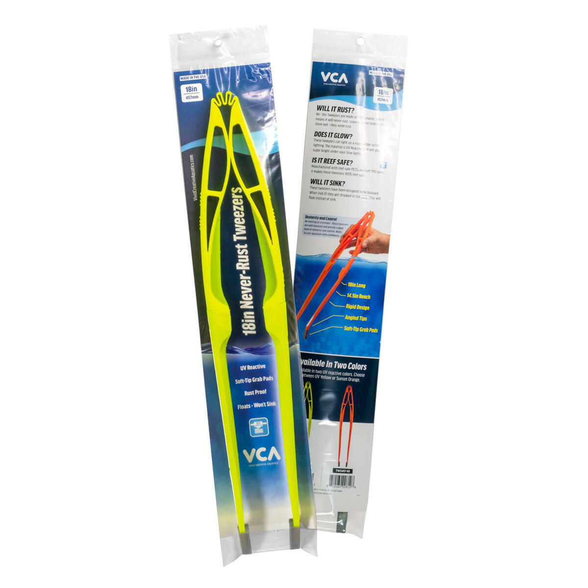 Vivid Creative 18 inch Never Rust Tweezers UV Yellow