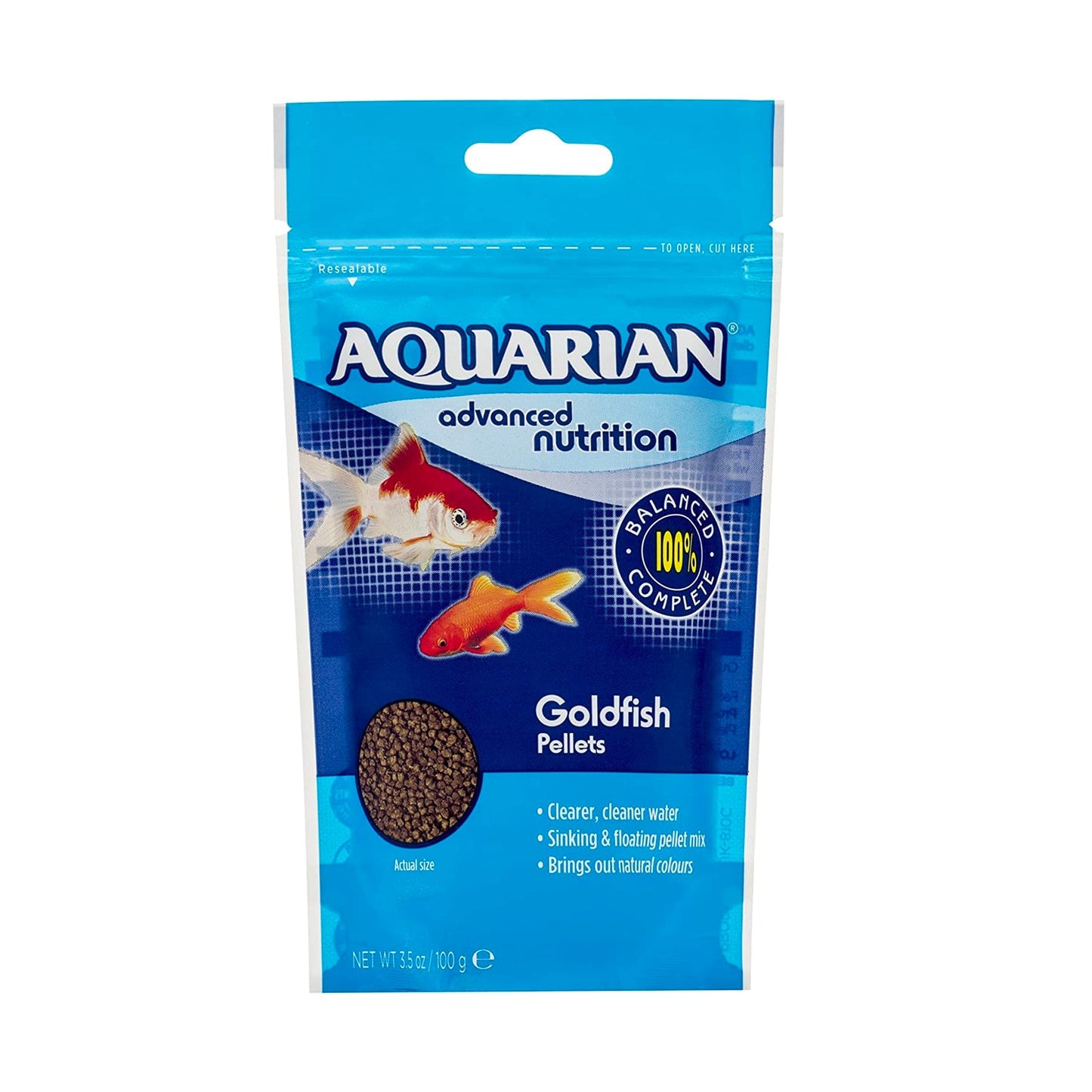 Aquarian Goldfish Pellets 100g - Charterhouse Aquatics