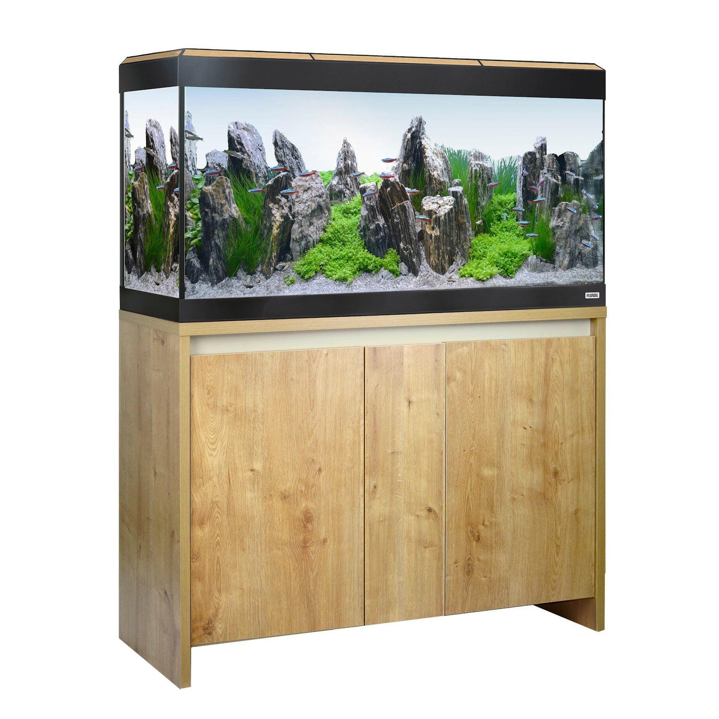Fluval Roma Bluetooth LED 200 Aquarium and Cabinet - Oak - Charterhouse Aquatics