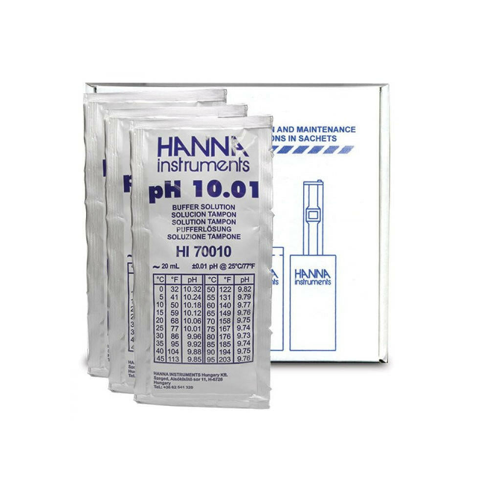 Hanna Instruments pH 10.01 Buffer Sachets 25 x 20ml - Charterhouse Aquatics
