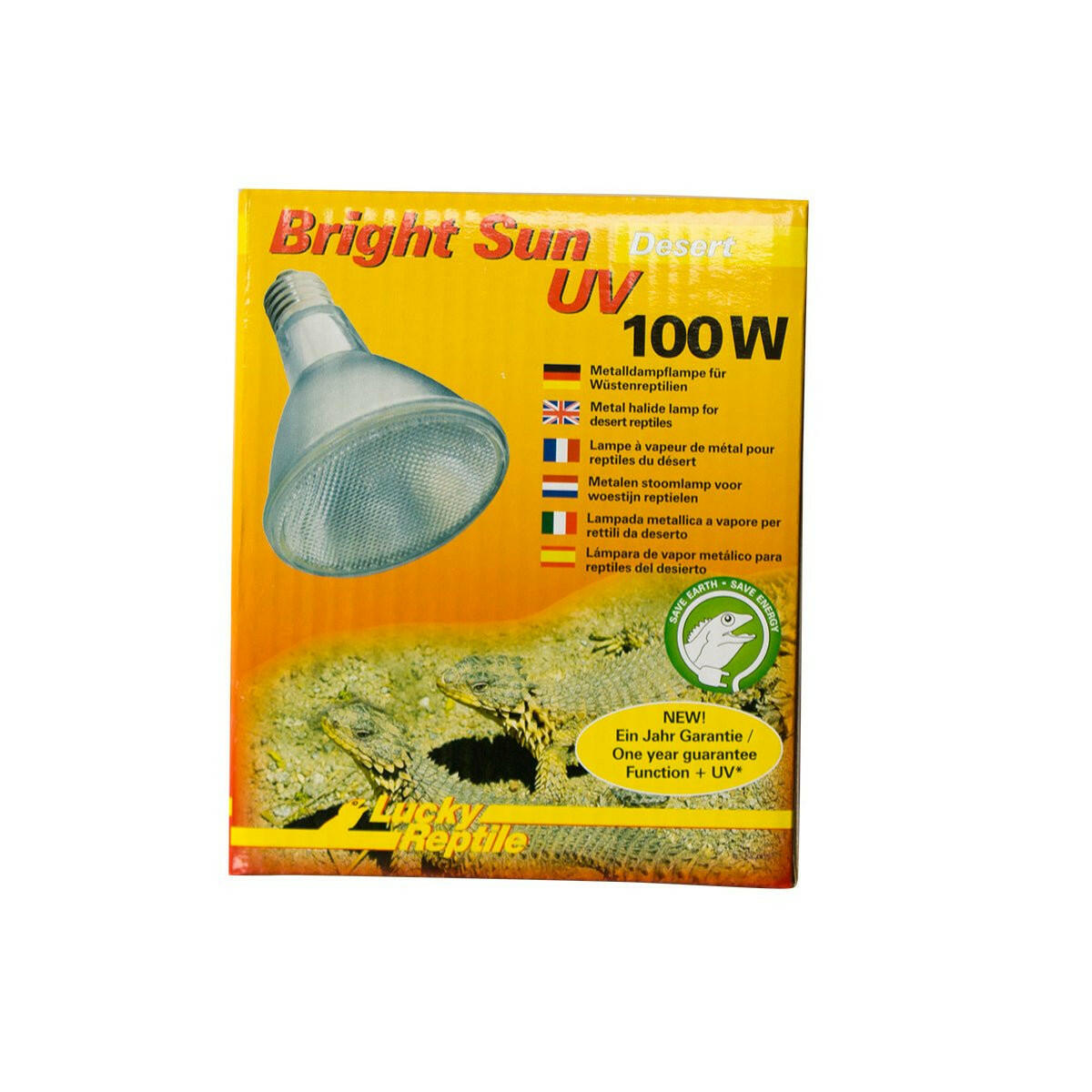Lampada Lucky Reptile Bright Sun Ultra Desert 150W - Luce UVA/UVB Per Rettili Del Deserto, Attacco E27 - Foto 4