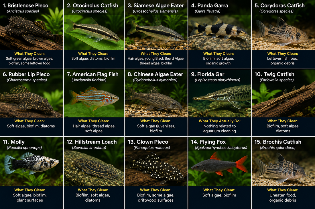 15 Aquarium Fish That Clean Your Tank (And What They Actually Clean)