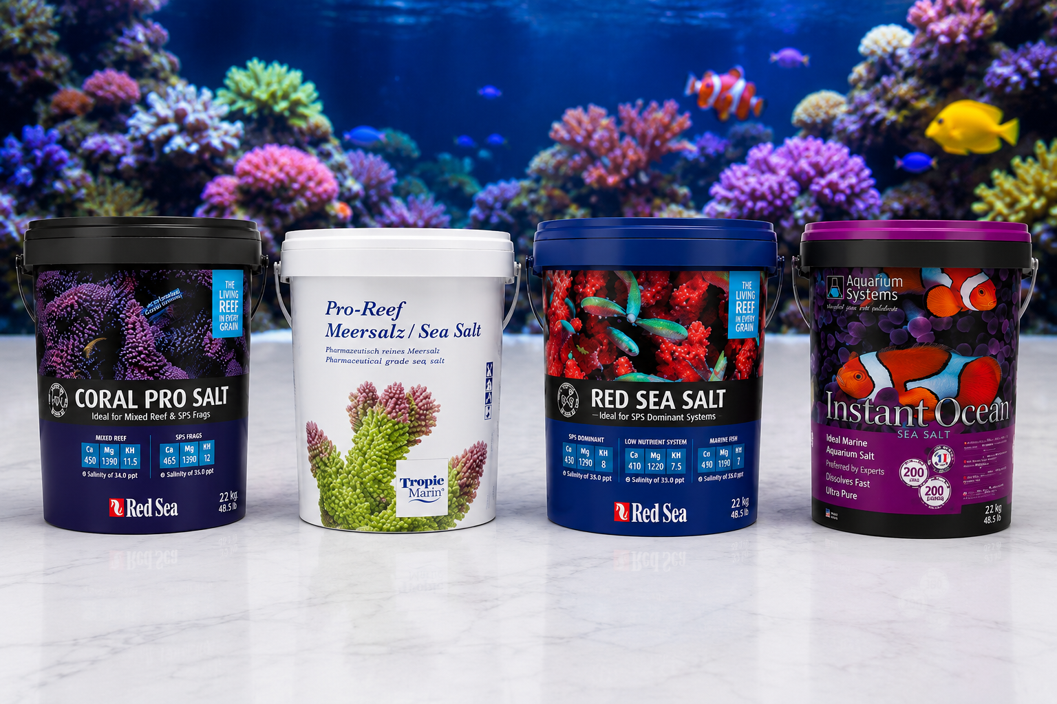 A Comparison of Reef and Marine Aquarium Salt Available at Charterhouse Aquatics