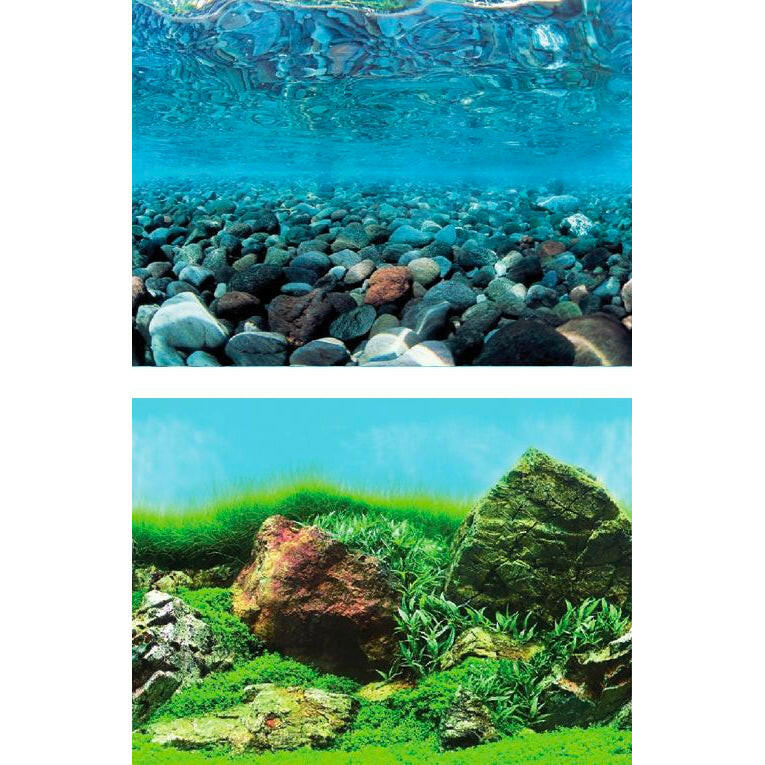 Aqua One Double Sided Poster Goose Egg Stone/Stone and Grass 48cm Height (1m)