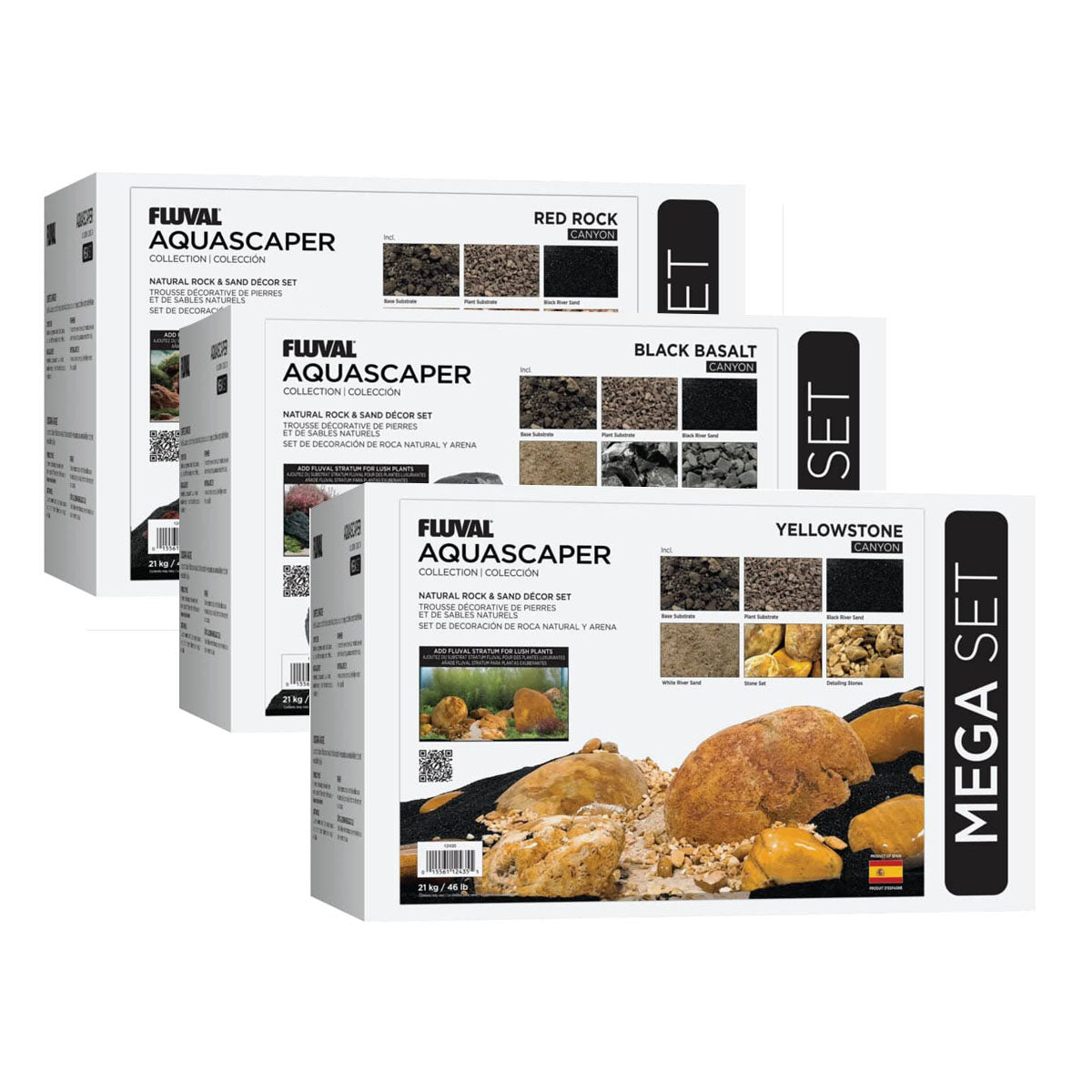 Fluval Aquascaper Natural Sand and Rock Mega Decor Set