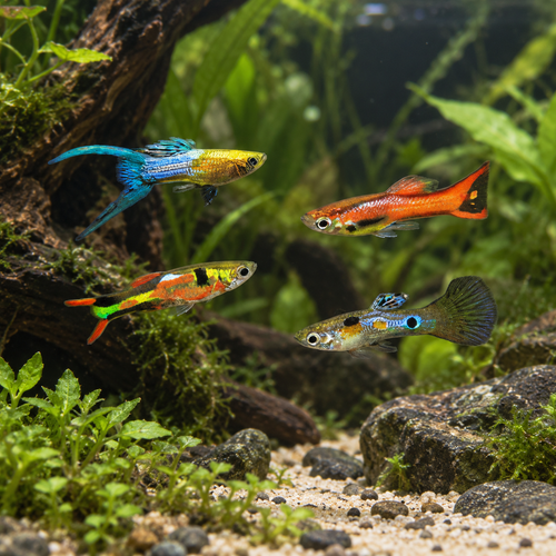 Assorted Male Endler Guppy Fish Poecilia Wingei 