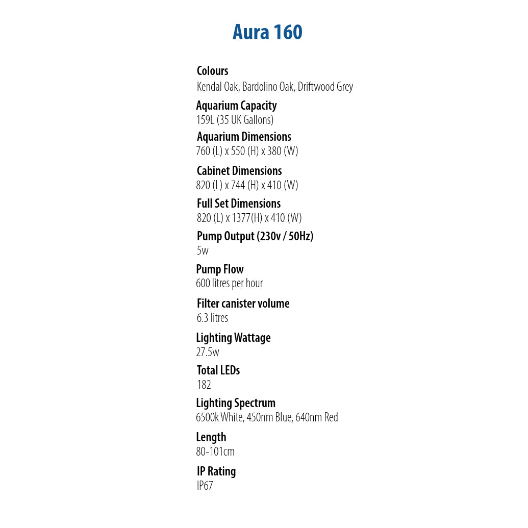 Clearseal Aura 160 Aquarium and Cabinet