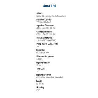 Clearseal Aura 160 Aquarium and Cabinet