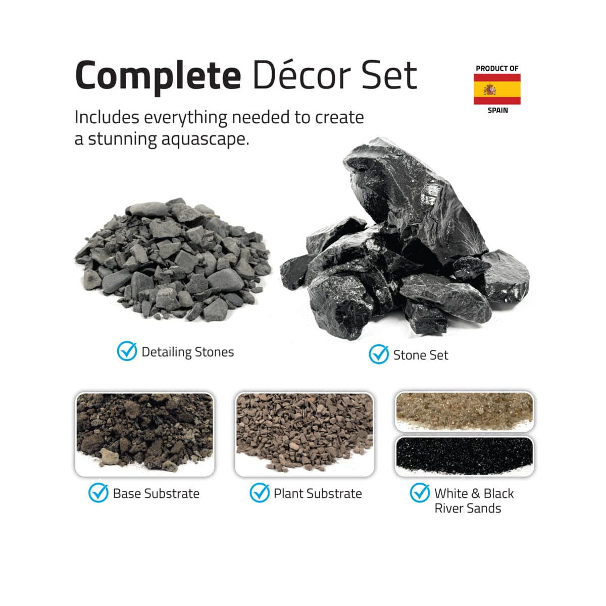 Fluval Aquascaper Natural Sand and Rock Mega Decor Set