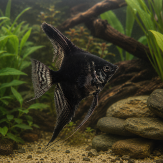 Black Angelfish Pterophyllum Scalare