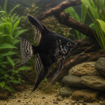 Black Angelfish Pterophyllum Scalare