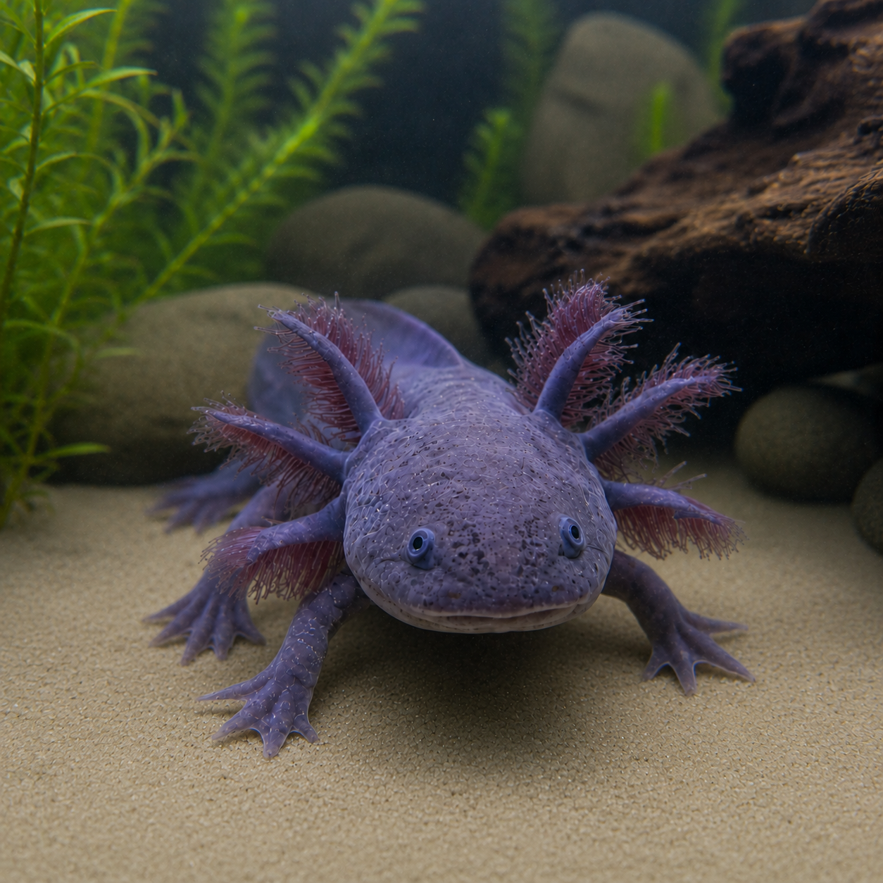 Brown Wild Coloured Black Eye Axolotl Ambystoma Mexicanum