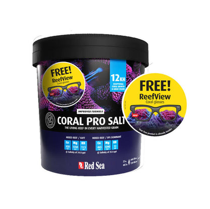 Red Sea Coral Pro Salt 22Kg with FREE Reef View Glasses