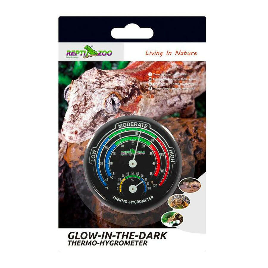 ReptiZoo Dial Thermo-Hygrometer Glow-In-Dark