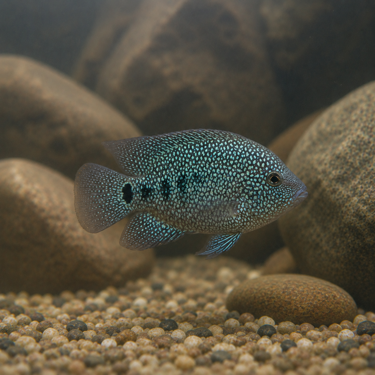 Green Texas Cichlid Herichthys Cyanoguttatus