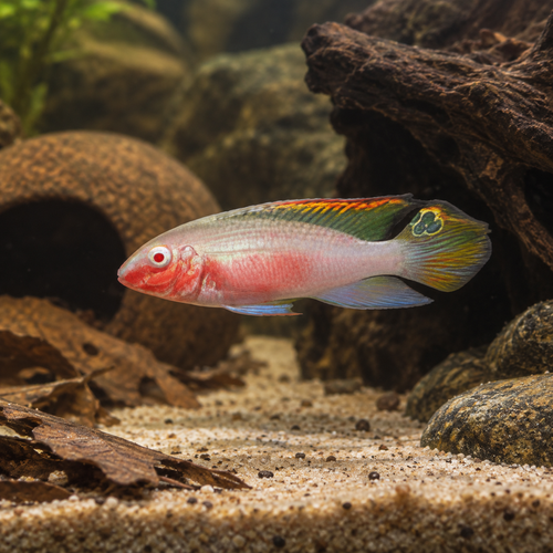 Albino Kribensis Cichlid Pelvicachromis Pulcher 4cm