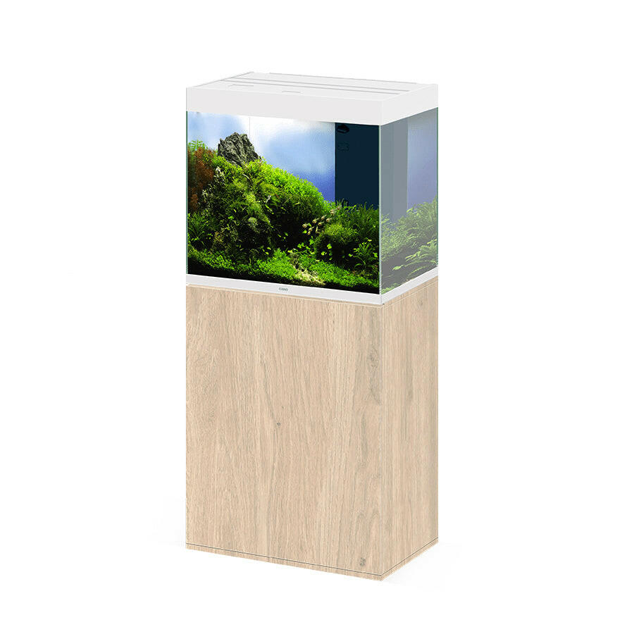 Ciano Emotions Pro 60 White Aquarium And Oak Cabinet.