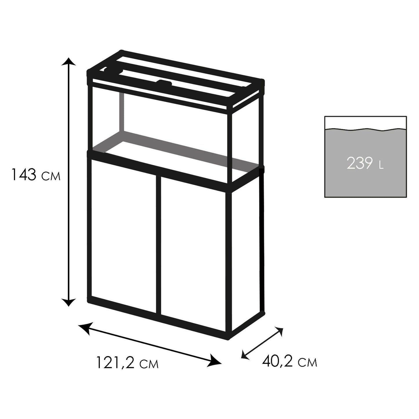 Ciano Emotions Pro 120 Black Aquarium And Black Cabinet.