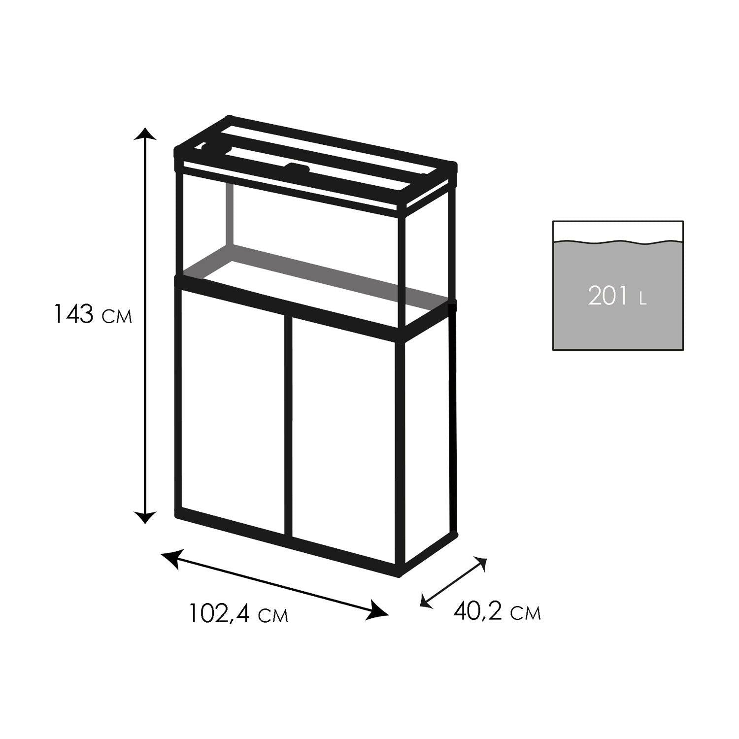 Ciano Emotions Pro 100 White Aquarium and Oak Cabinet.