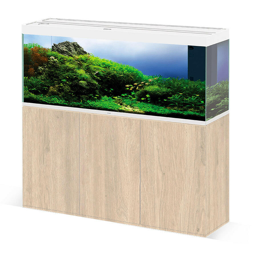 Ciano Emotions Pro 150 White Aquarium And Oak Cabinet.