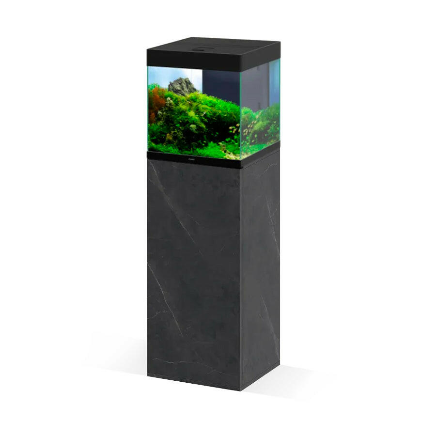 Ciano Emotions Pro 40 Black Aquarium and Black Marble Cabinet.