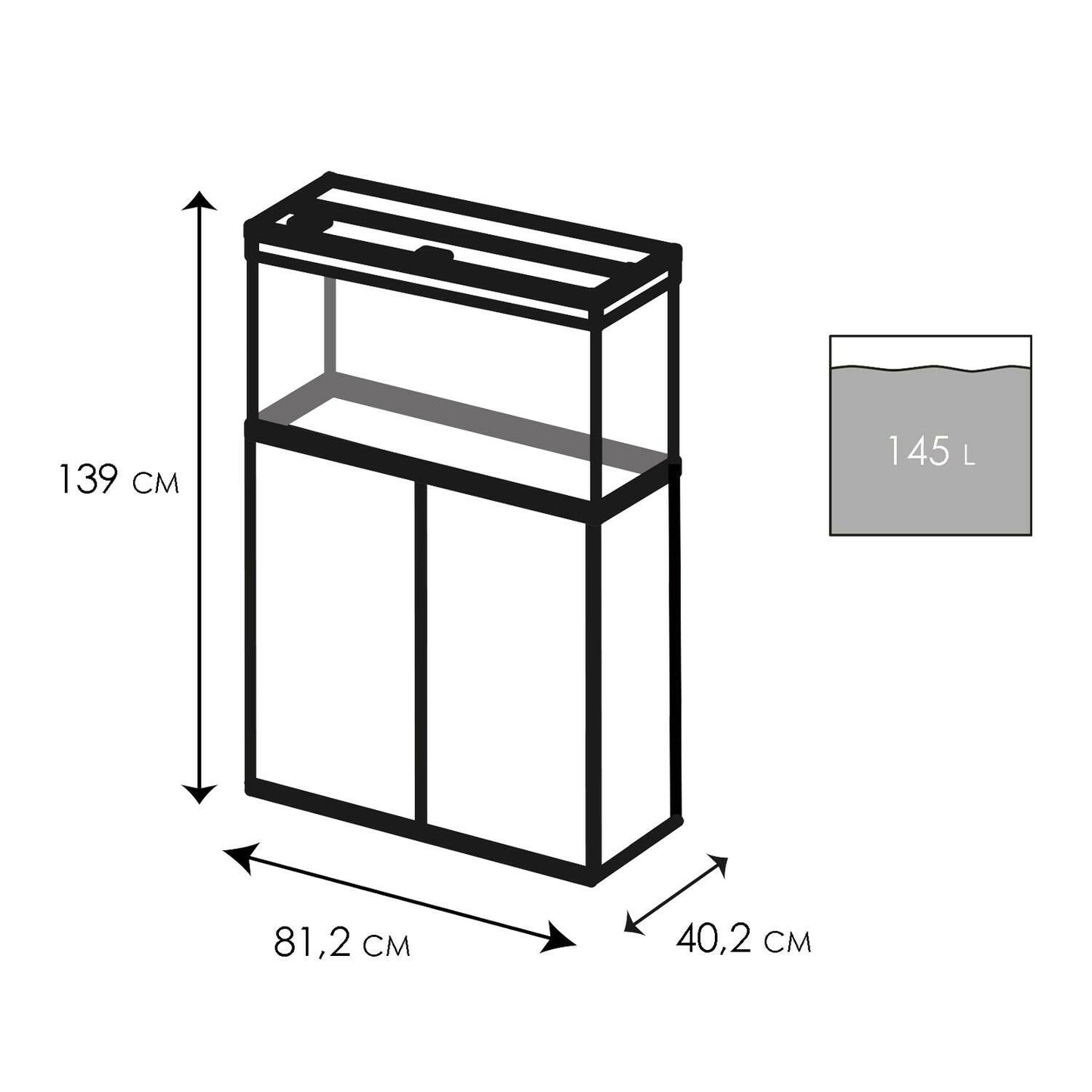 Ciano Emotions Pro 80 Black Aquarium And Black Cabinet.