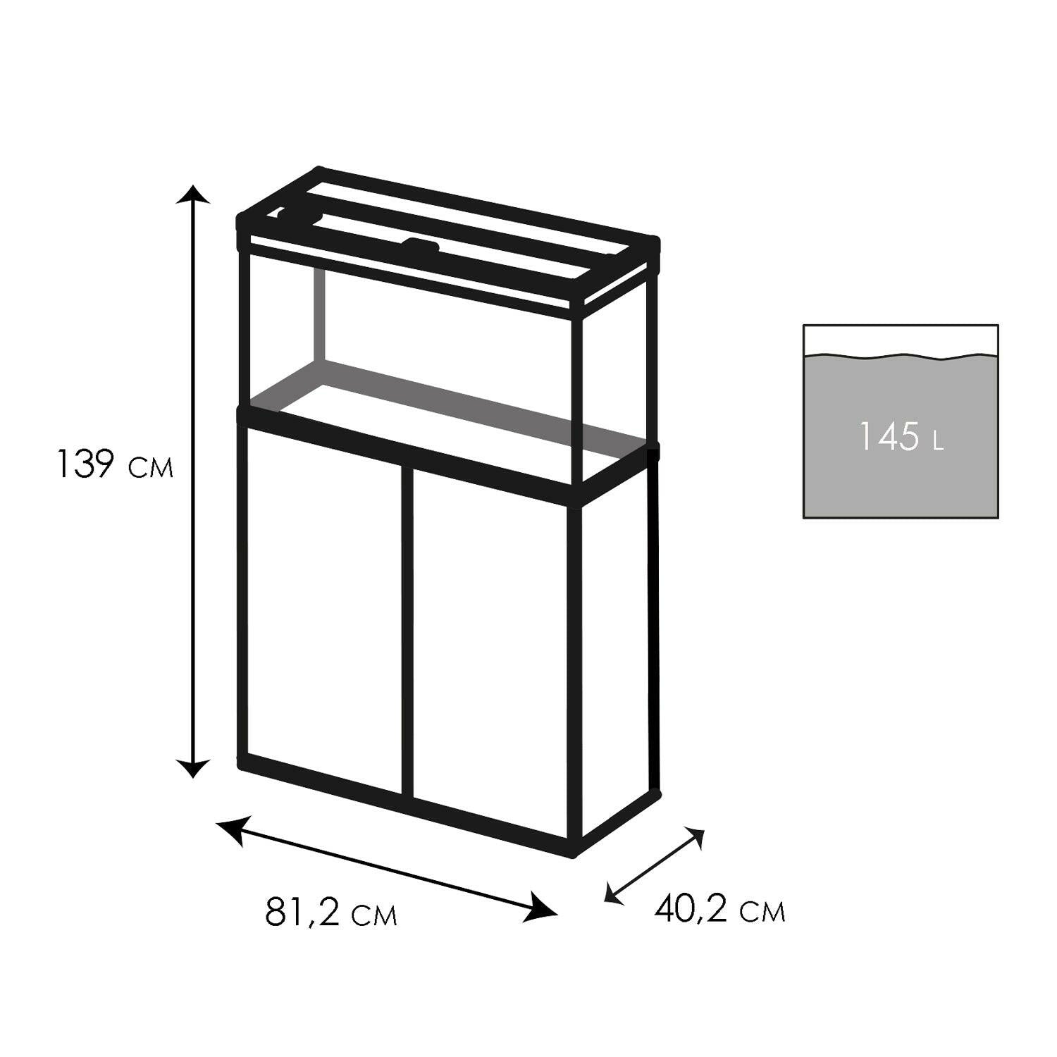 Ciano Emotions Pro 80 Black Aquarium And Black Cabinet.