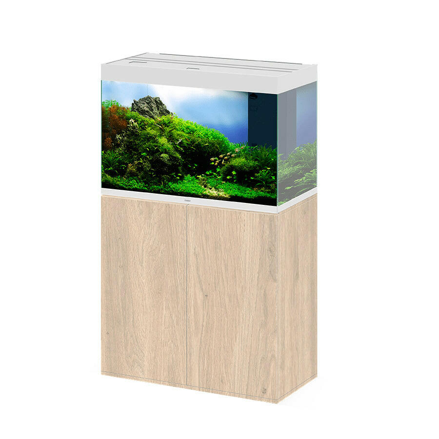 Ciano Emotions Pro 80 White Aquarium And Oak Cabinet.