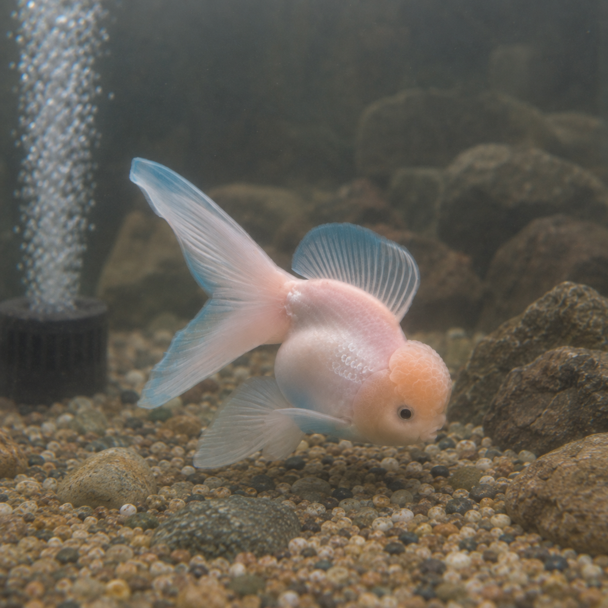 Giant Pink Black Eye Oranda Grade AA Goldfish Carassius Auratus