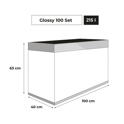 Aquael Glossy ST 100 Aquarium Only - Grey.