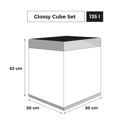 Aquael Glossy Cube Aquarium Only - Grey