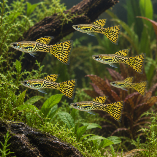 Golden Male Snakeskin Endler Guppy