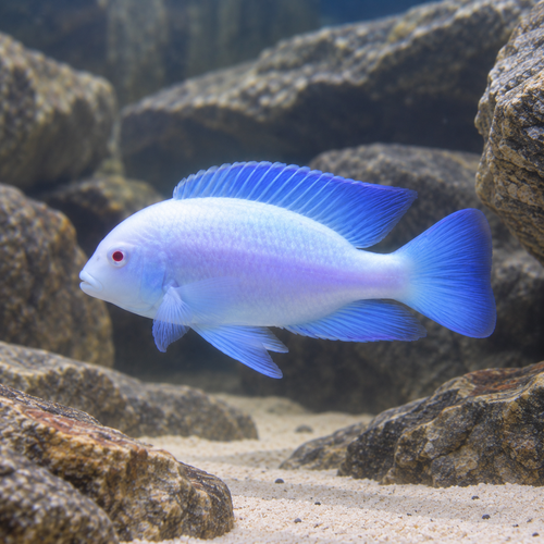 Haplochromis Albino Moorii Blue Dolphin Malawi African Cichlid