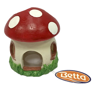 Betta Large Red Mushroom House Aquarium Ornament