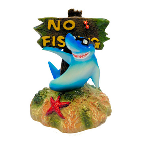 Betta Shark No Fishing Sign Aquarium Ornament