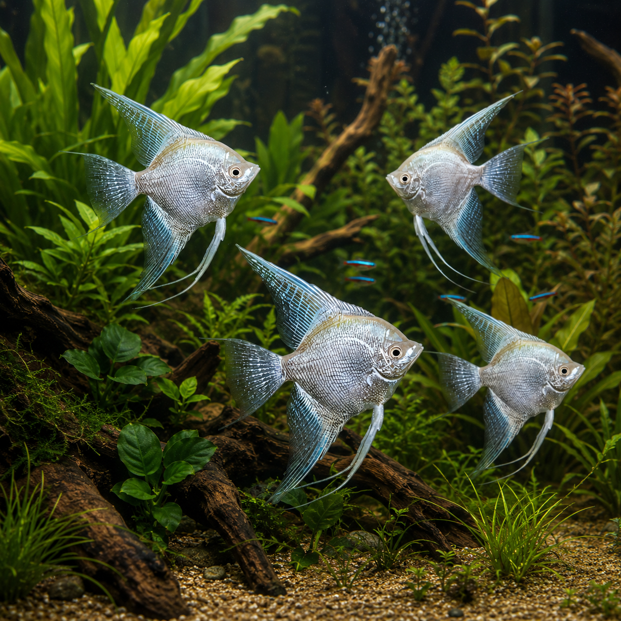 Platinum Angelfish Pterophyllum Scalare