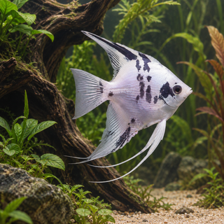 Platinum Marbled Angelfish 