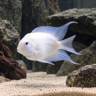 Platinum Snow White Parrot Fish