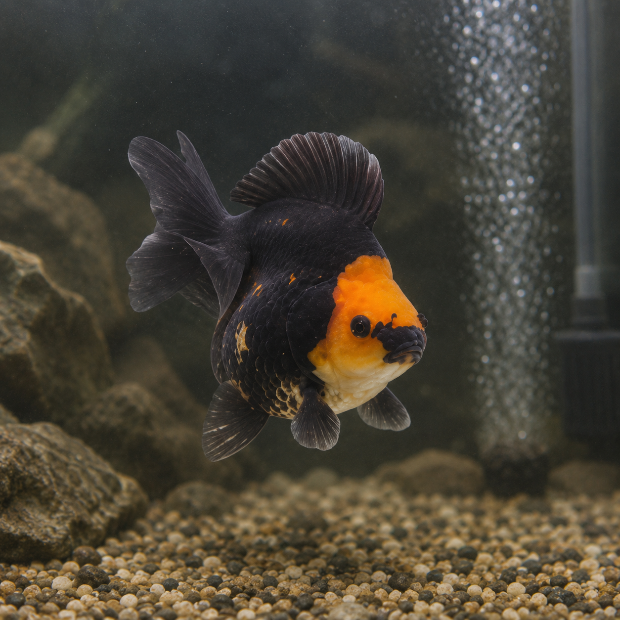 Red and Black Ryukin Goldfish