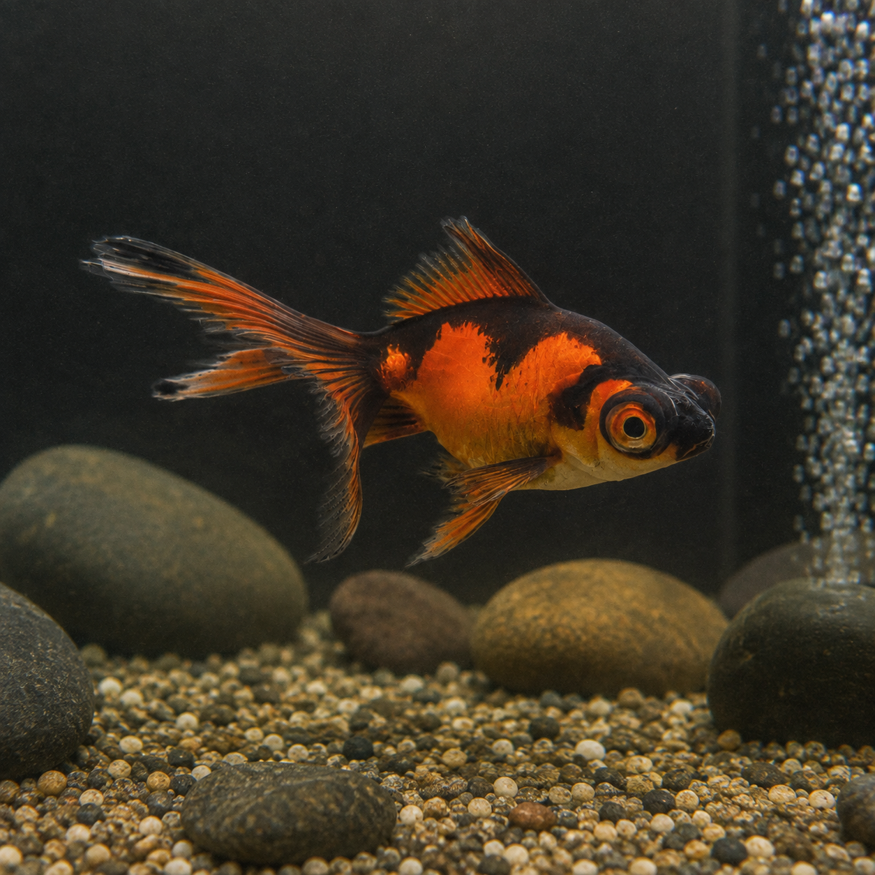 Red and Black Telescope Butterfly Moor Goldfish