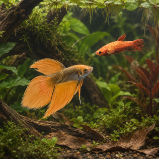 Standard Betta Pair Male & Female Orange