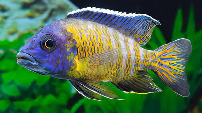 Aulonocara Usisya Neon Blue Peacock Malawi African Cichlid.