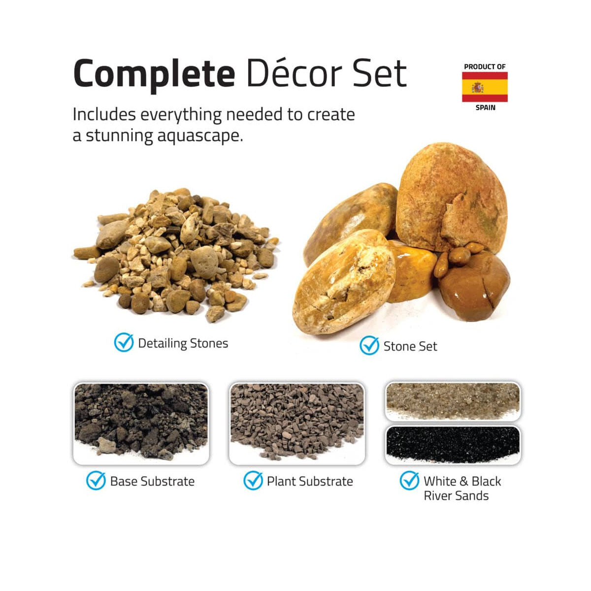 Fluval Aquascaper Natural Sand and Rock Mega Decor Set