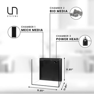 UNS Dual All-In-One 35A Cube Aquarium – 11 Gallon Rimless Tank