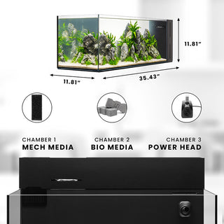 UNS Dual All-In-One 75A - 40.1 Gallon Dual AIO Rimless Aquarium.