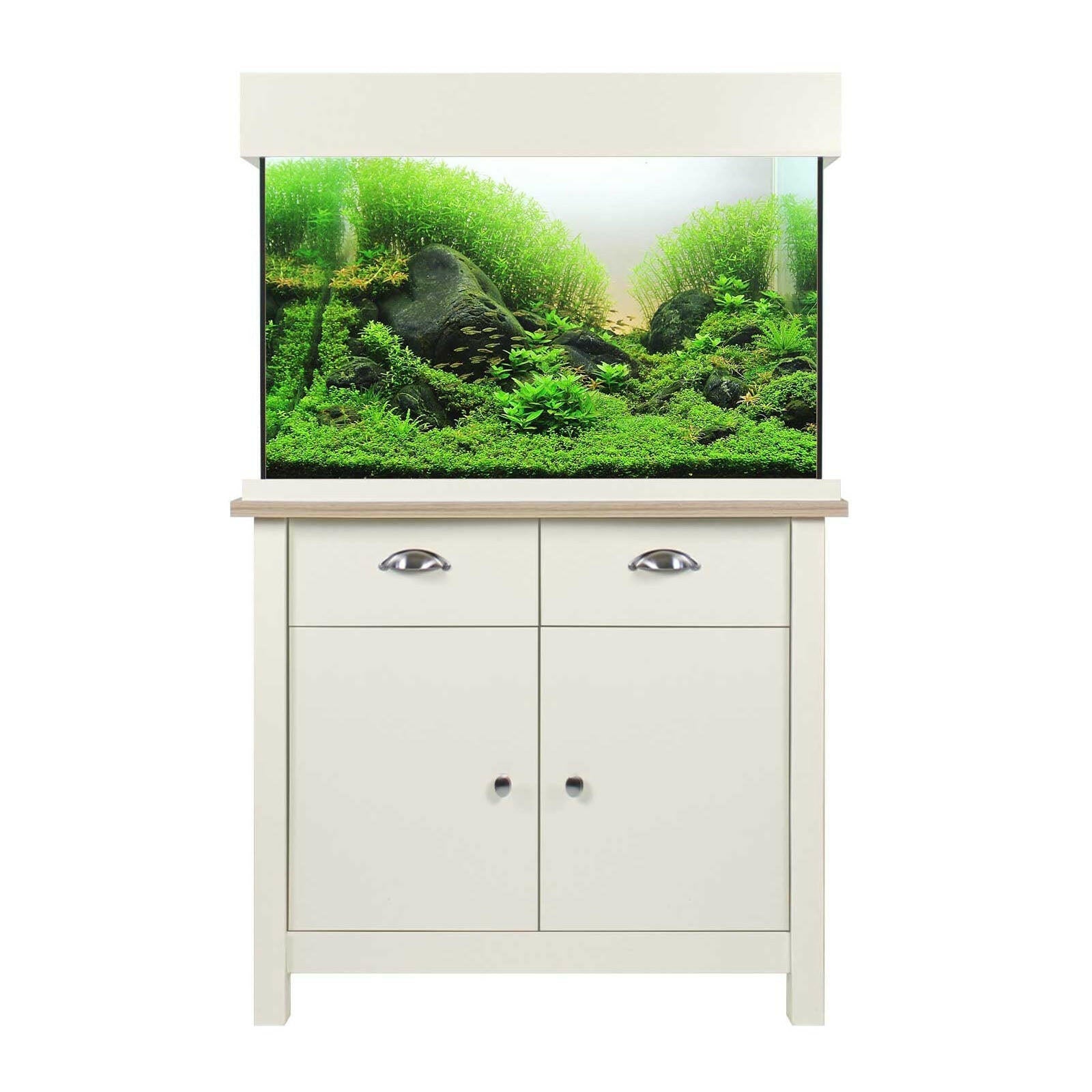 Aqua One OakStyle 145 Aquarium and Cabinet (Soft White) - Charterhouse Aquatics